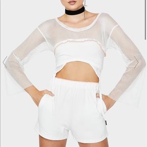 White fishnet set